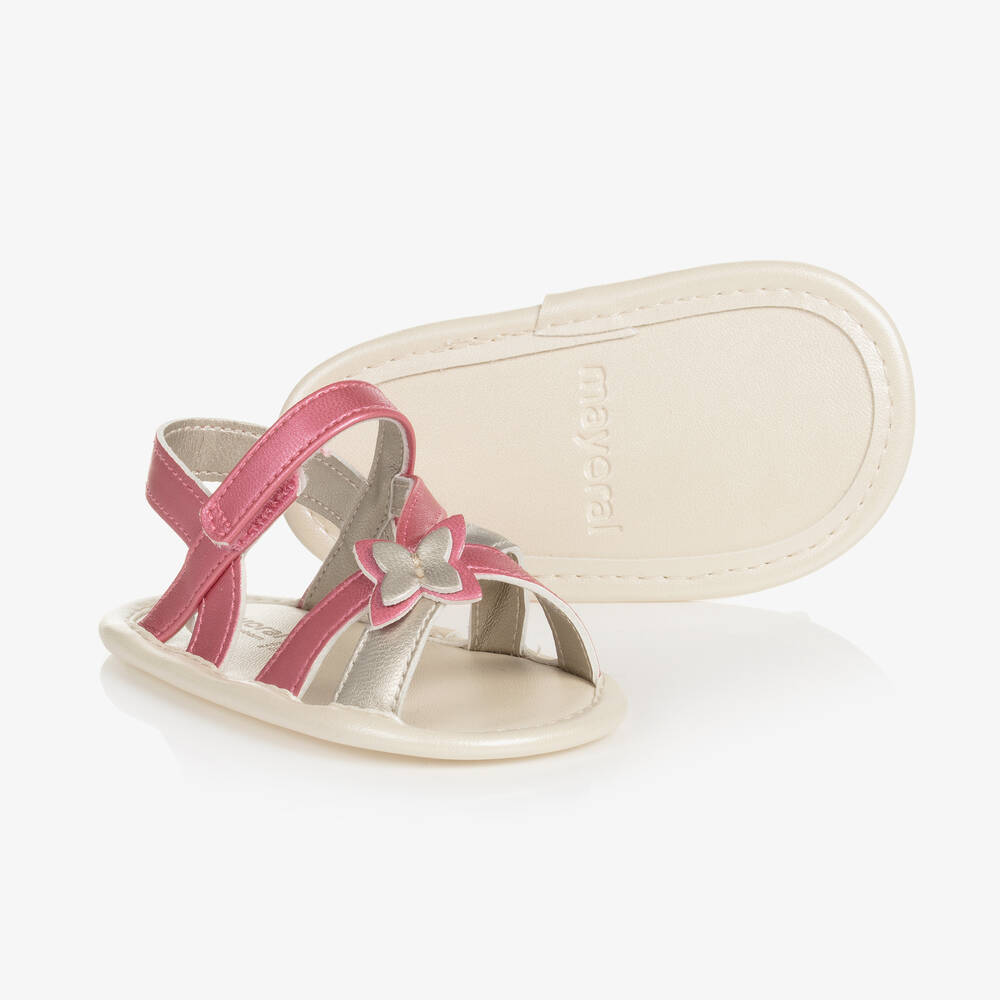 Mayoral - Baby Girls Ivory & Pink Pre-Walker Sandals | Childrensalon