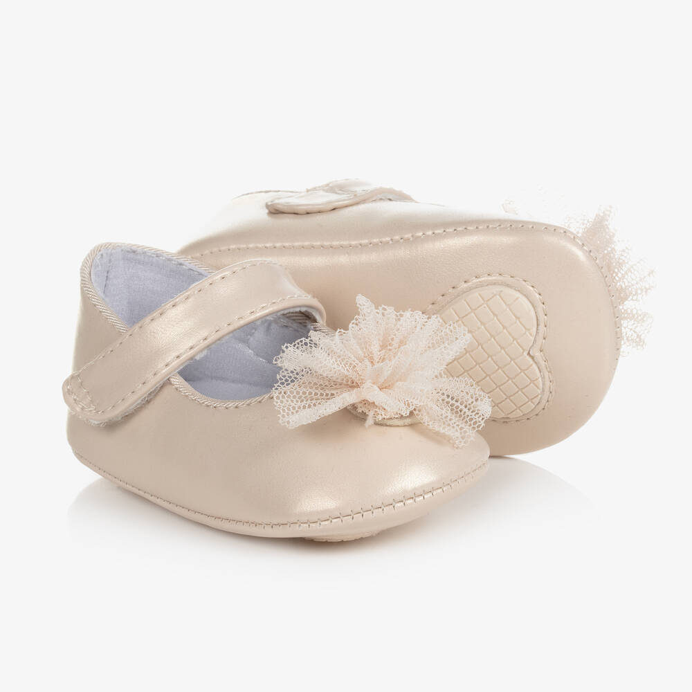 Mayoral - Elfenbeinfarbene Baby-Krabbelschuhe | Childrensalon