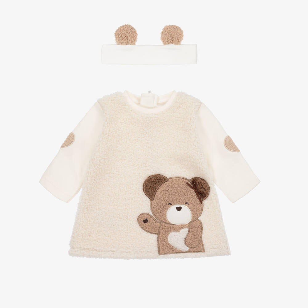 Mayoral - Baby Girls Ivory Sherpa Dress Set | Childrensalon