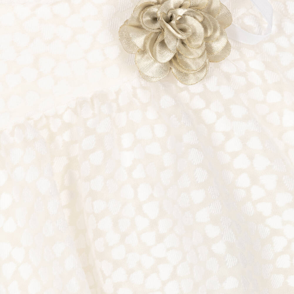 Mayoral-Baby Girls Ivory Spot Organza Dress | Childrensalon Outlet