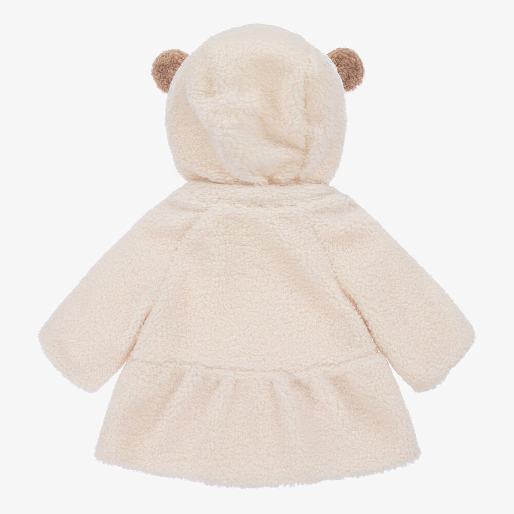 Mayoral-Baby Girls Ivory Teddy Fleece Bear Coat | Childrensalon Outlet