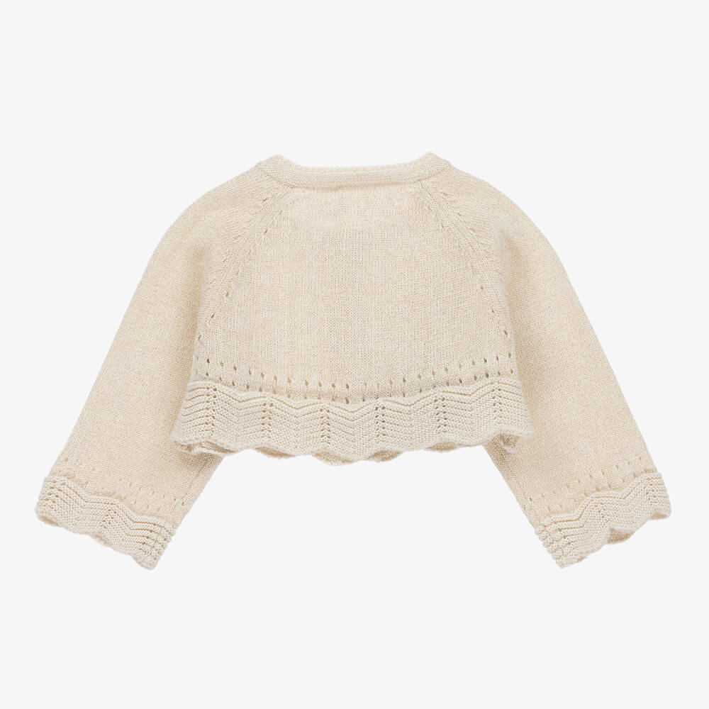 Mayoral Baby Girls Light Gold Bolero Cardigan Childrensalon Outlet