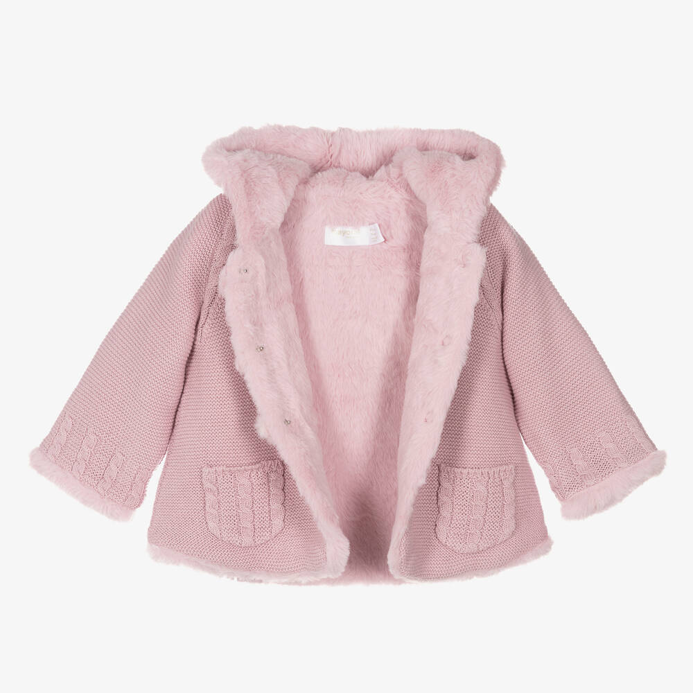 Mayoral-Baby Girls Lilac Purple Knitted Pram Coat | Childrensalon Outlet