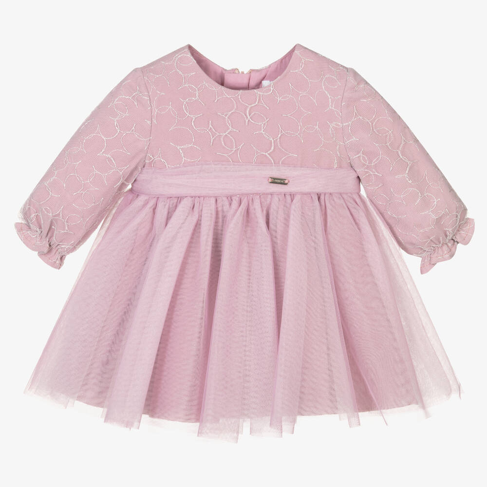 Mayoral - Baby Girls Lilac Purple Tulle Dress | Childrensalon