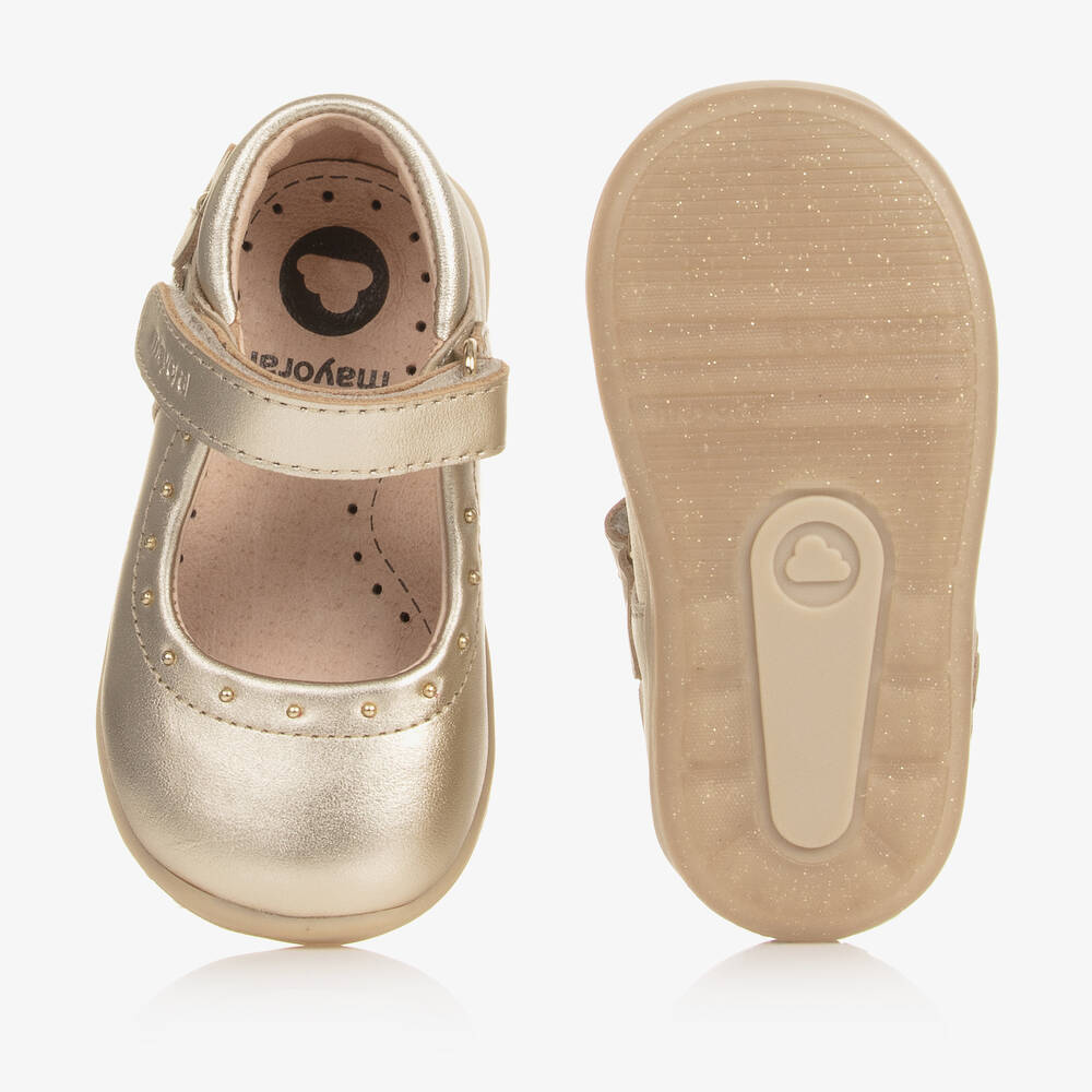 مايورال-حذاء بسيّر جلد لون ذهبي متاليك أطفال بناتي | Childrensalon Outlet
