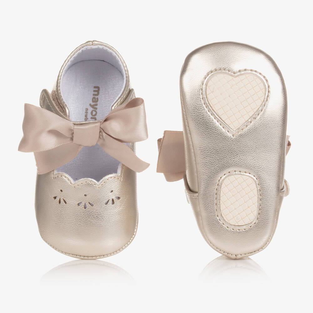 Mayoral-Пинетки цвета золотистый металлик | Childrensalon Outlet