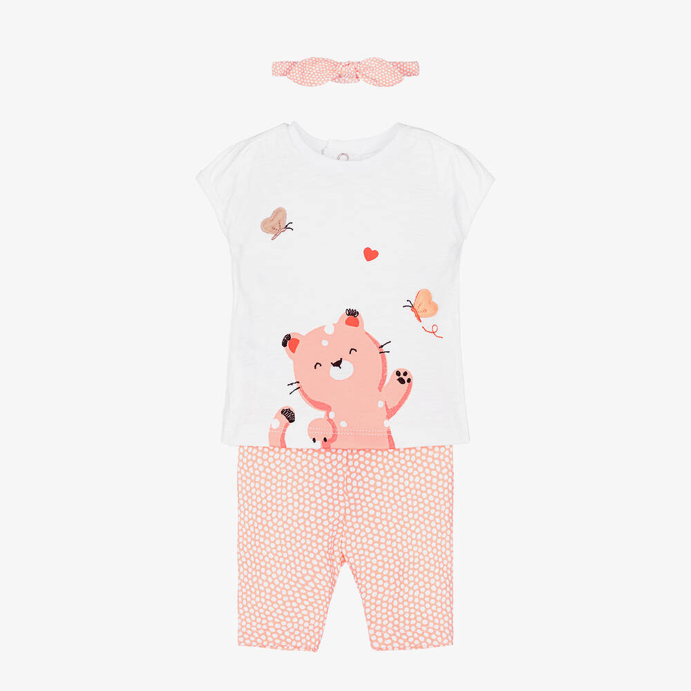Mayoral-Baby Girls Orange Leggings Set  | Childrensalon Outlet