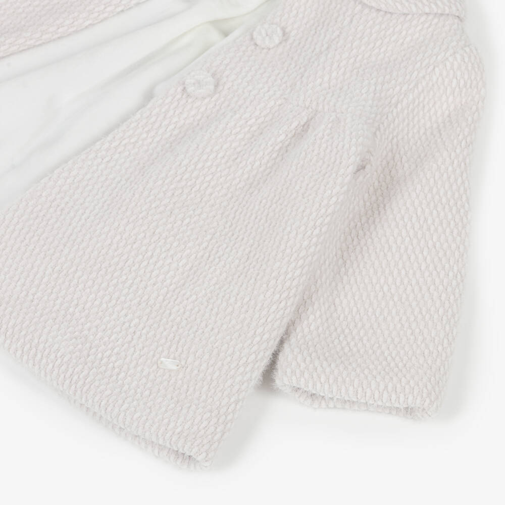 Mayoral Newborn-Baby Girls Pale Beige Fluffy Coat | Childrensalon Outlet