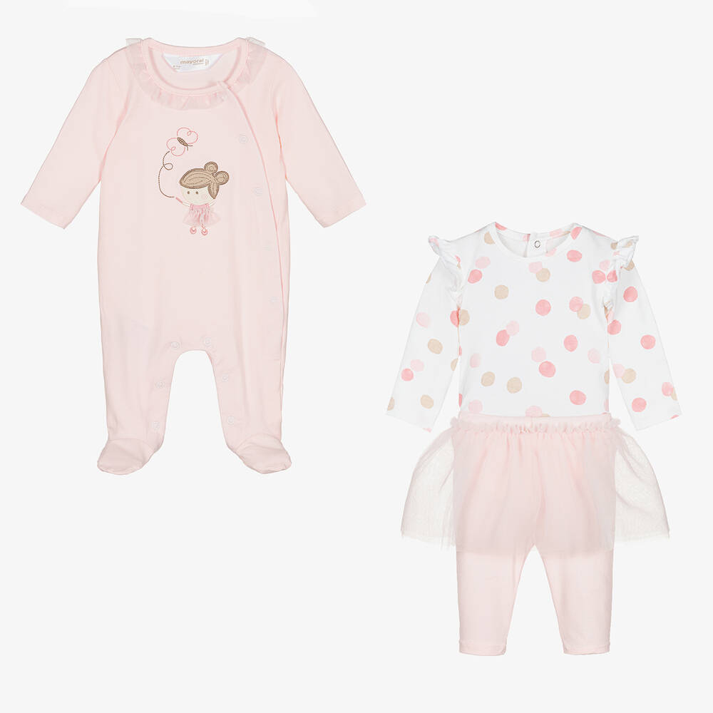 Mayoral - Rosa Ballerina-Strampler-Set | Childrensalon