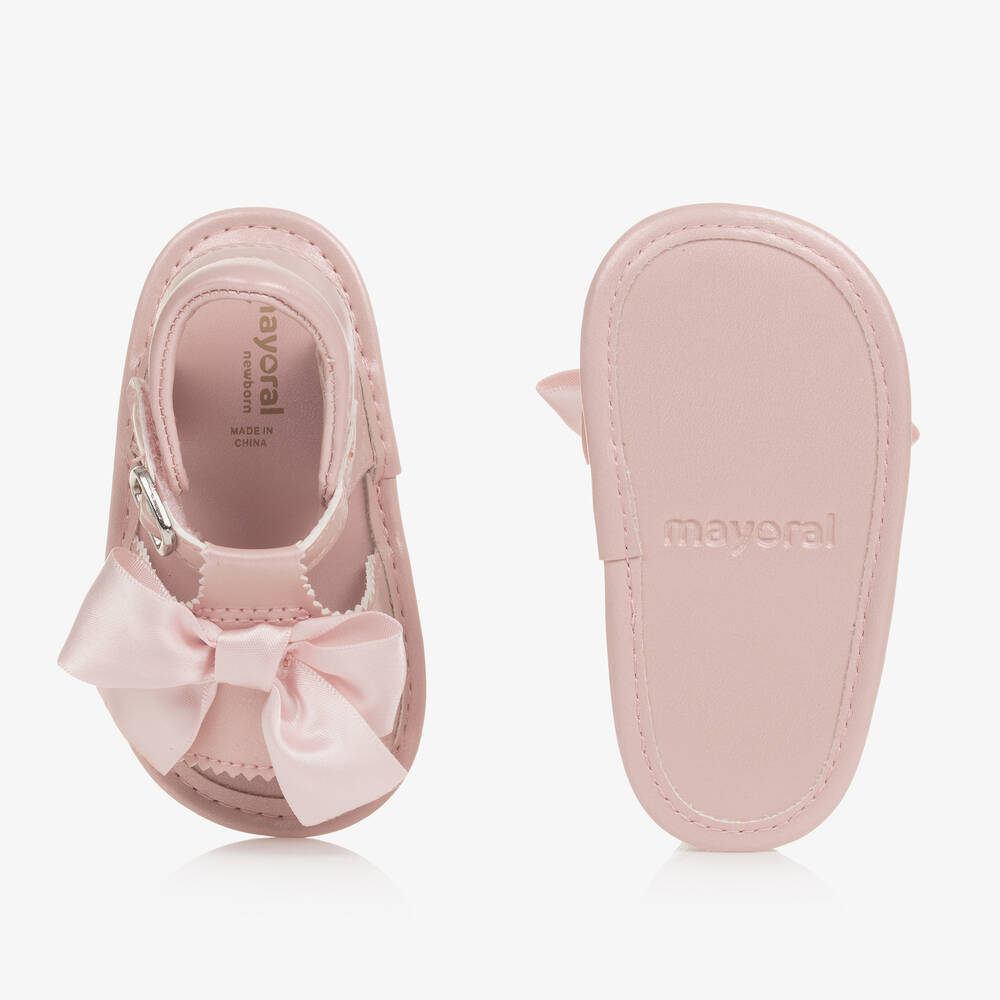 مايورال-صندل جلد صناعي لون زهري لقبل المشي للمولودات | Childrensalon Outlet