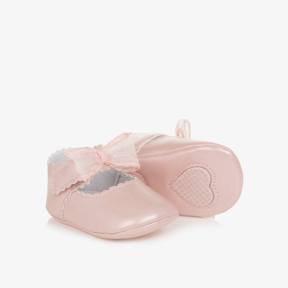 Mayoral-Baby Girls Pink Bow Pre-Walker Shoes | Childrensalon Outlet