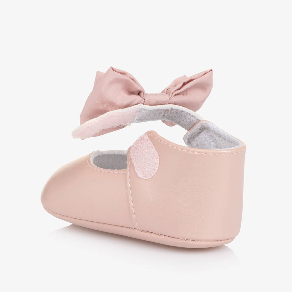 Mayoral Newborn-Baby Girls Pink Bow Pre-Walker Velcro Shoes | Childrensalon Outlet