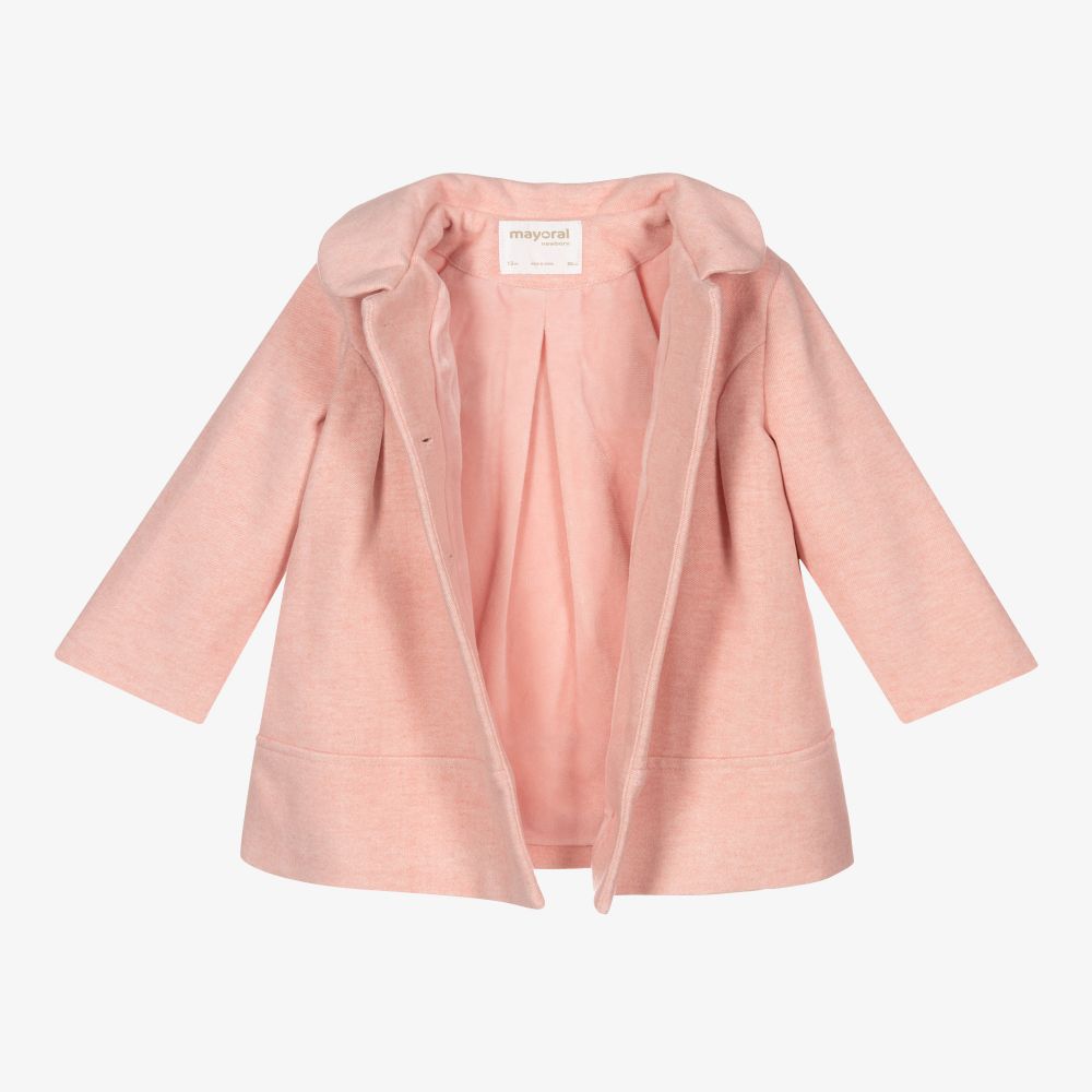 Mayoral Newborn Baby Girls Pink Coat Childrensalon Outlet