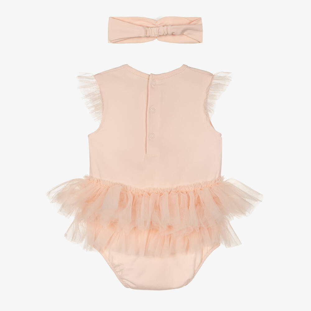 Mayoral-Baby Girls Pink Cotton Babysuit Set | Childrensalon Outlet