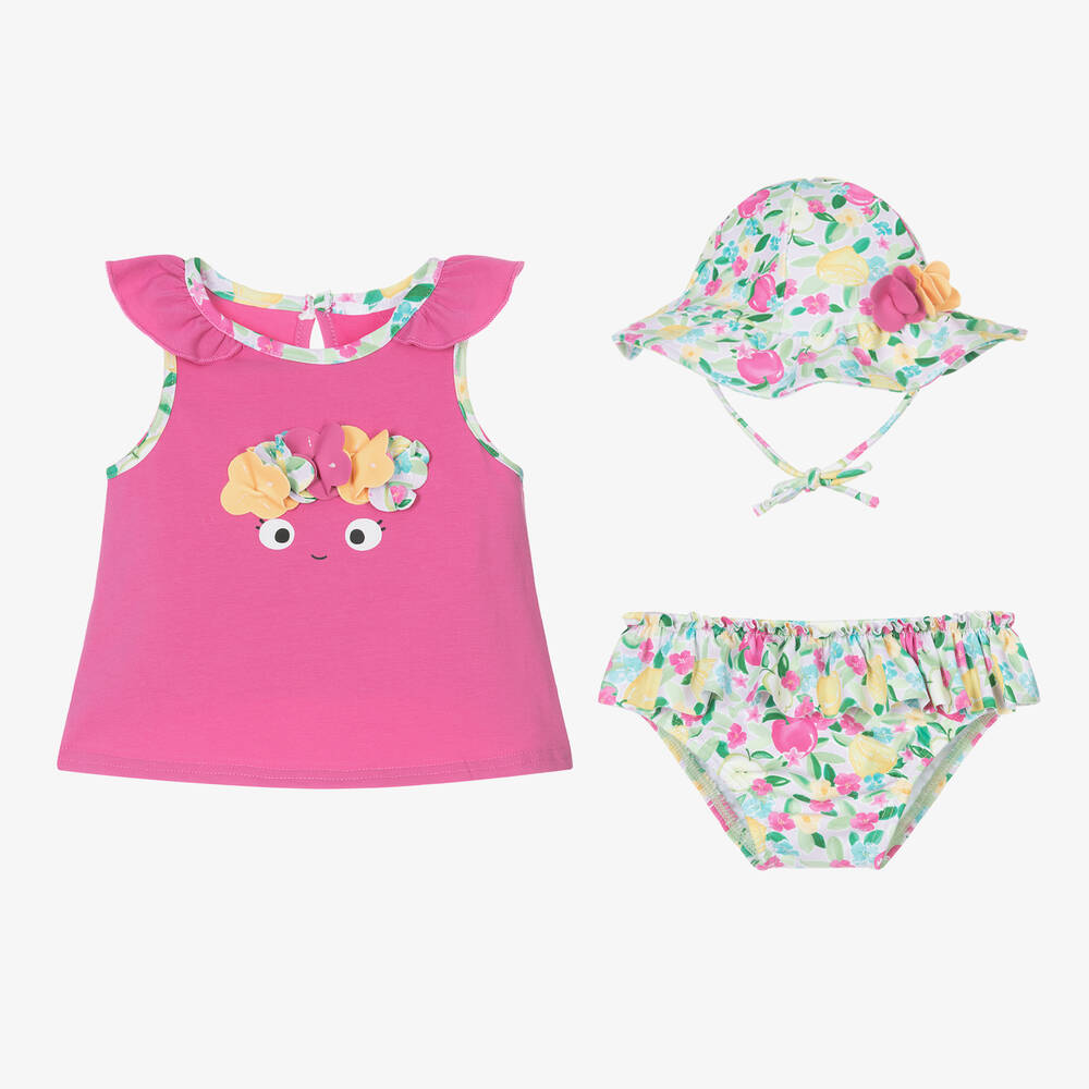 Mayoral Newborn-Baby Girls Pink Cotton Beach Set | Childrensalon Outlet