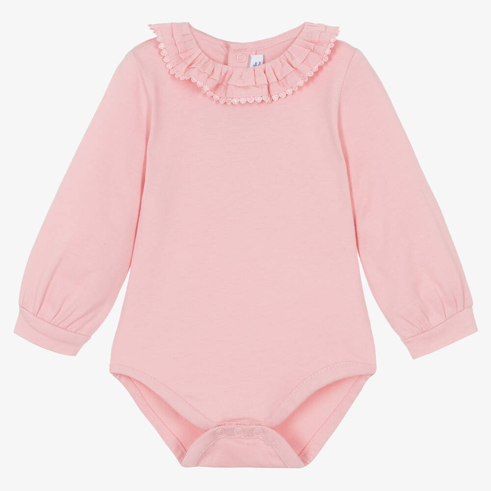 Mayoral - Baby Girls Pink Cotton Jersey Bodysuit | Childrensalon