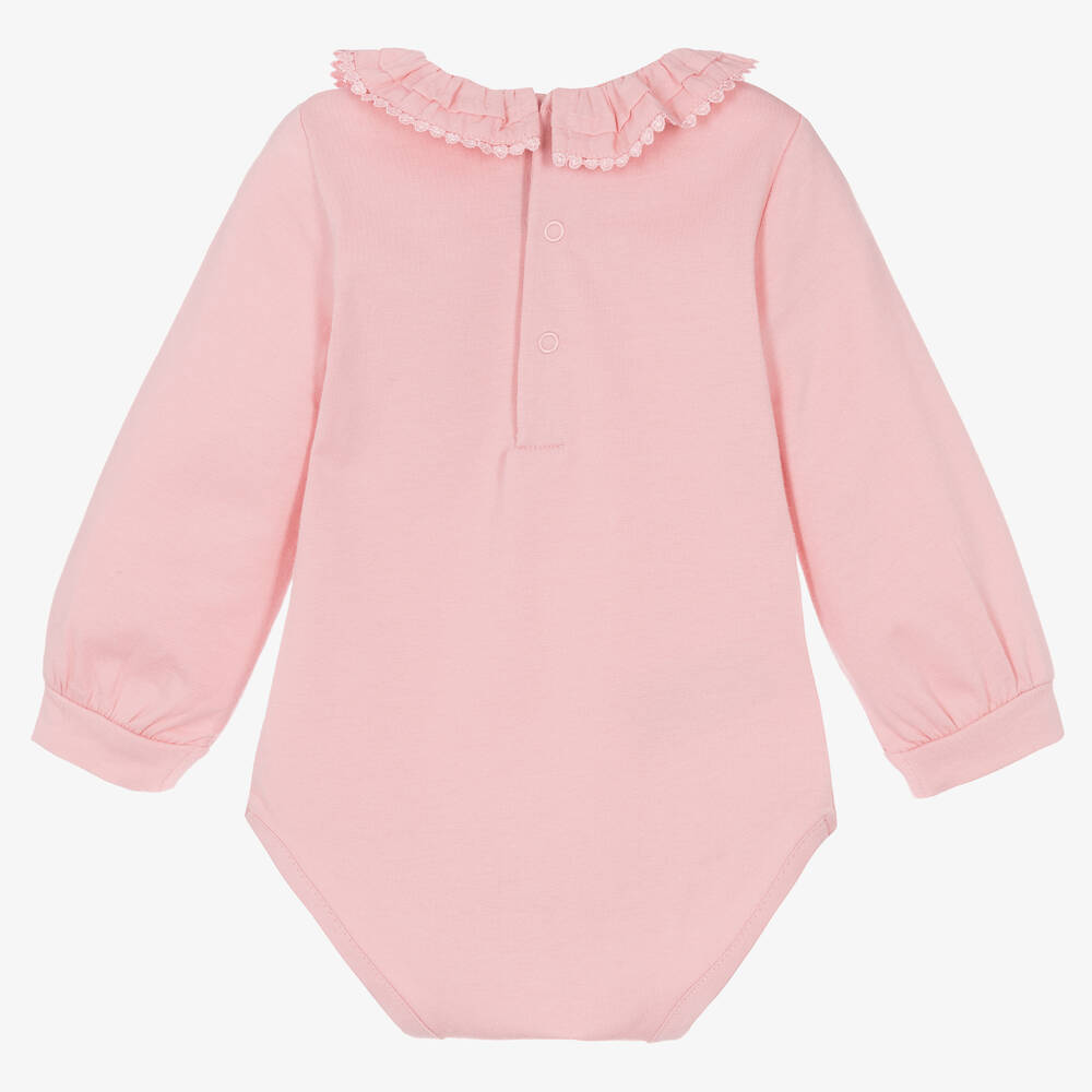 Mayoral-Baby Girls Pink Cotton Jersey Bodysuit | Childrensalon Outlet