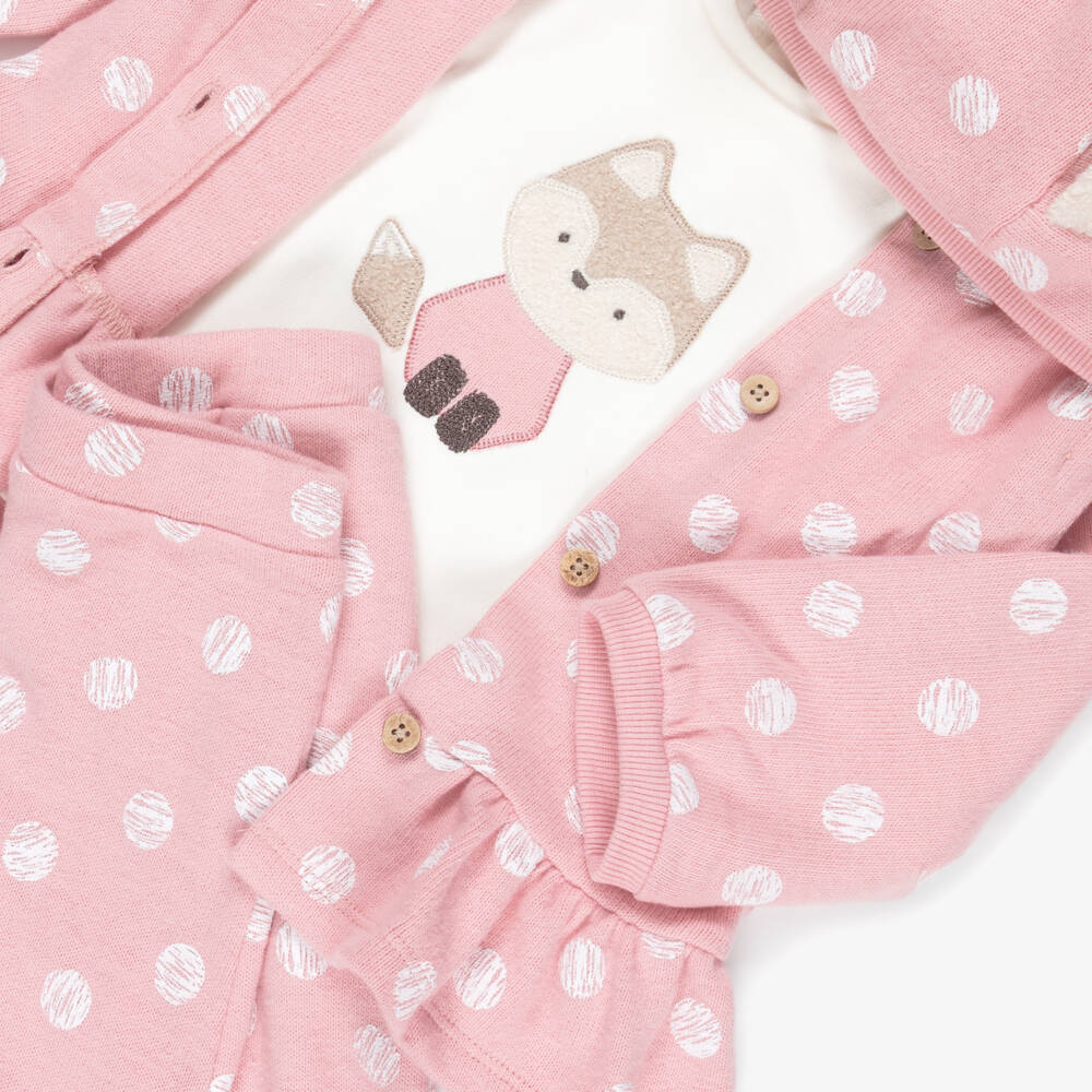 Mayoral Newborn-Baby Girls Pink Cotton Knit Trousers Set | Childrensalon Outlet