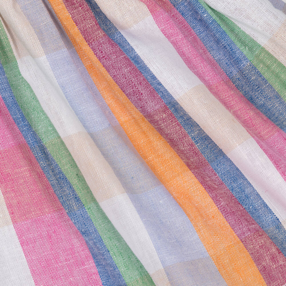 Mayoral-Baby Girls Pink Cotton & Linen Check Dress | Childrensalon Outlet