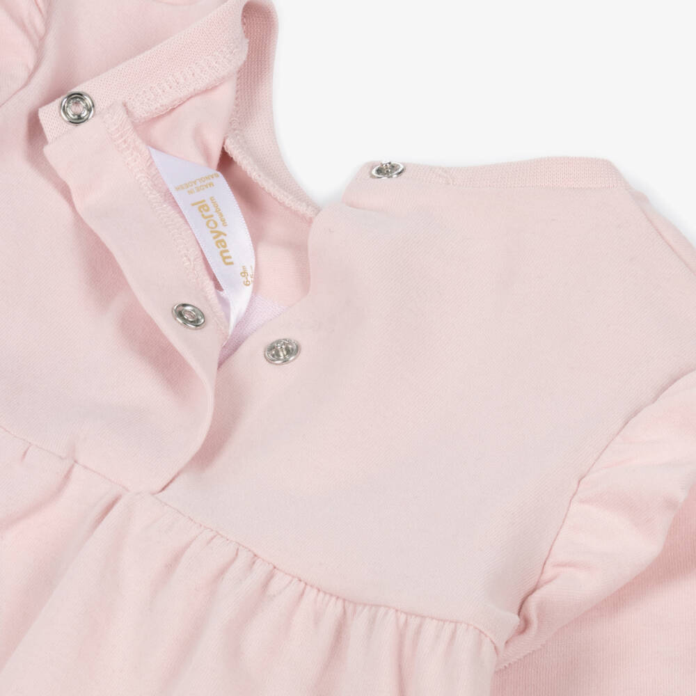 Mayoral Newborn-Baby Girls Pink Cotton Top with Ruffle Trim | Childrensalon Outlet