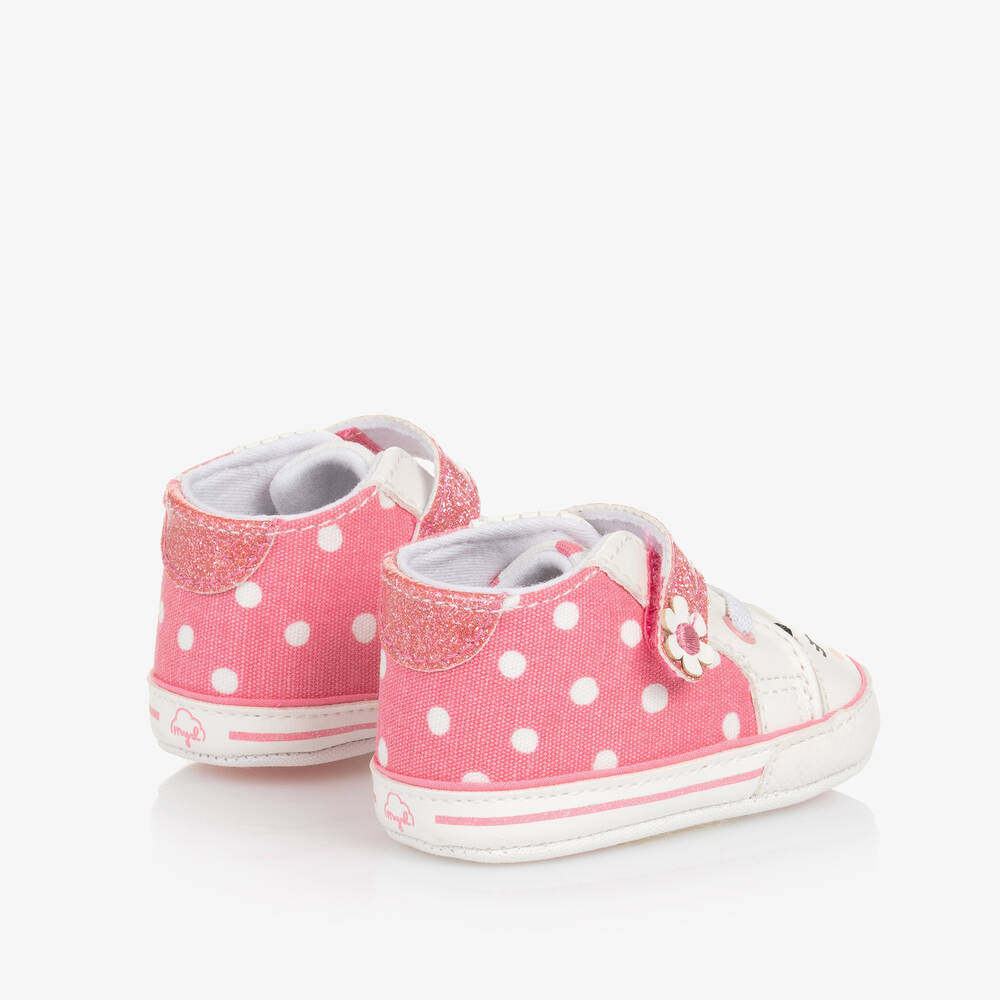 Mayoral Newborn Baby Girls Pink Dot Pre Walker Trainers Childrensalon Outlet