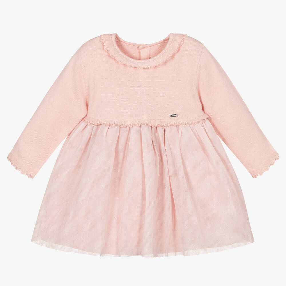 Mayoral Newborn - Baby Girls Pink Dress  | Childrensalon
