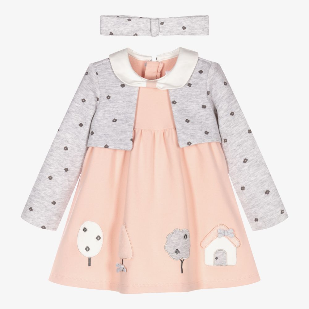 Mayoral Newborn Baby Girls Pink Dress Set Childrensalon Outlet