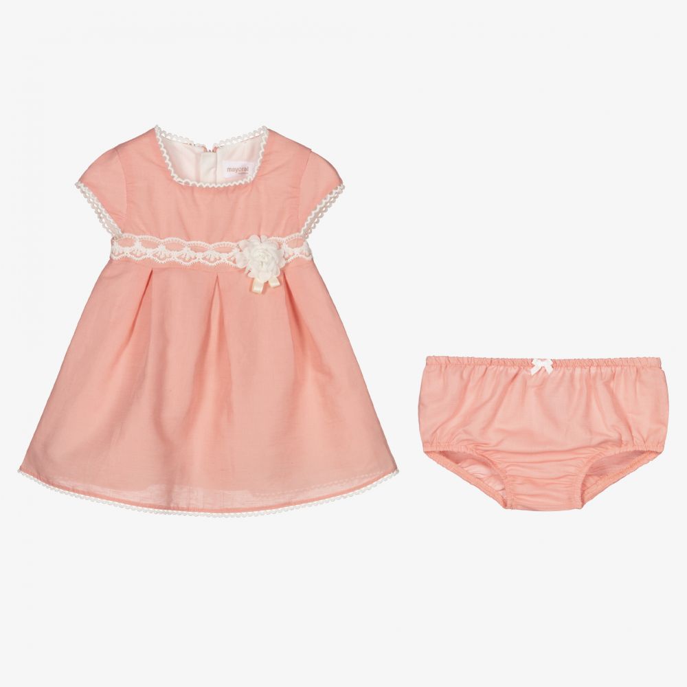 Mayoral Newborn-Baby Girls Pink Dress Set | Childrensalon Outlet