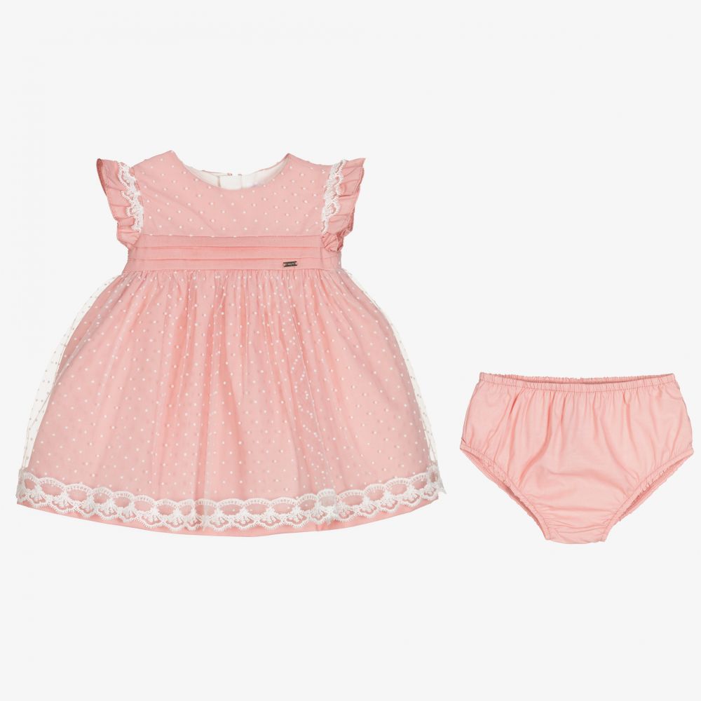 Mayoral Newborn-Baby Girls Pink Dress Set | Childrensalon Outlet