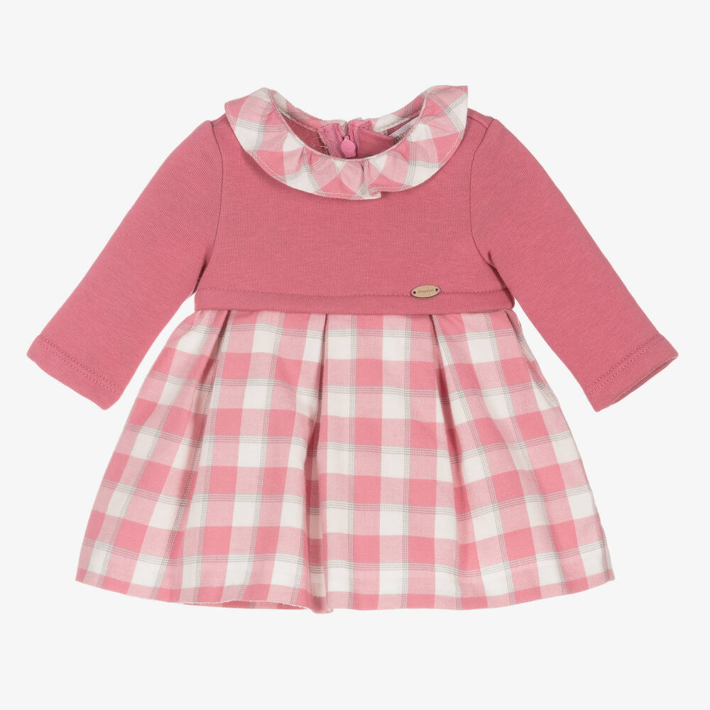 Mayoral Newborn - Розовое платье и колготки для малышек | Childrensalon