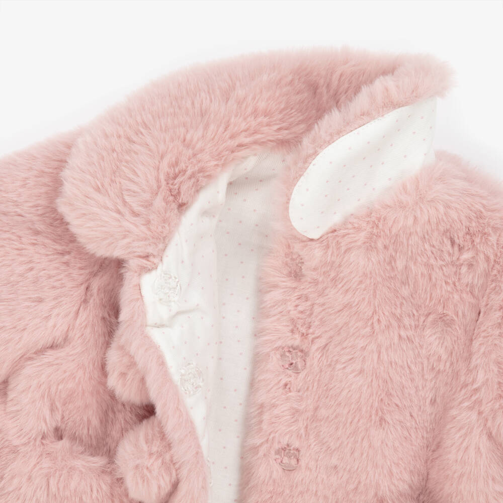 Mayoral Newborn-Baby Girls Pink Faux Fur Coat | Childrensalon Outlet