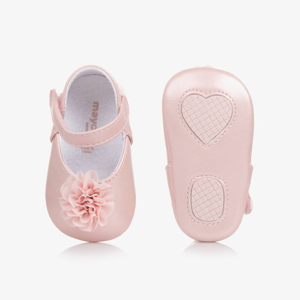 Mayoral Для новорожденных-Baby Girls Pink Flower Pre-Walker Shoes | Childrensalon Outlet