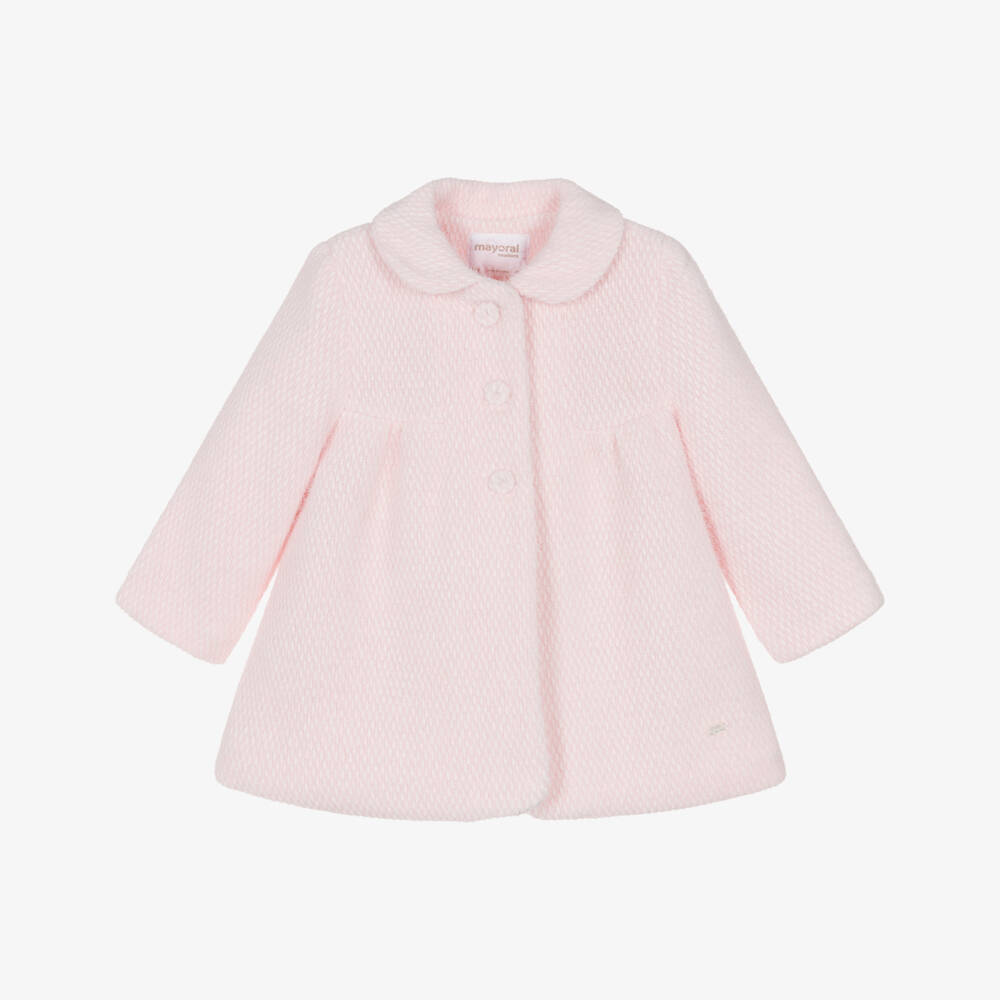Mayoral Newborn-Baby Girls Pink Fluffy Coat | Childrensalon Outlet