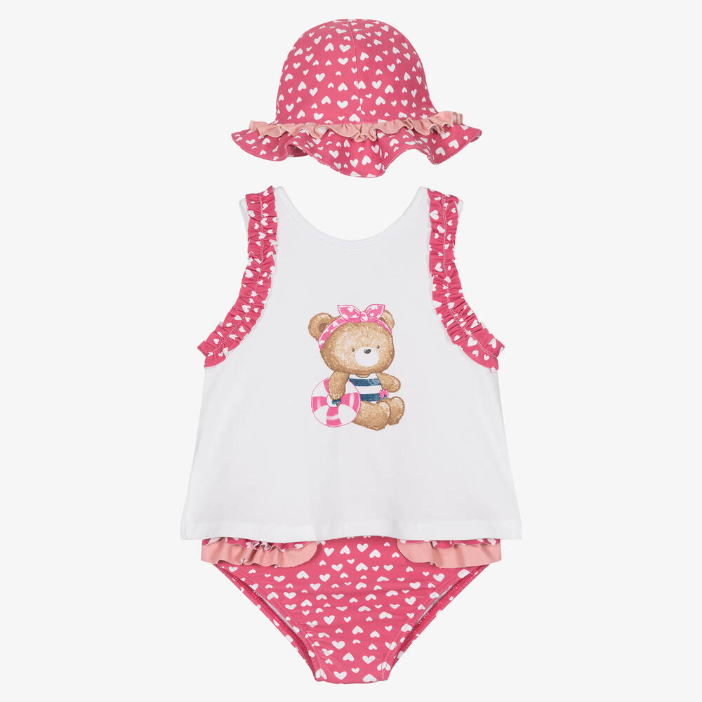 Mayoral - Ensemble de plage rose à cœurs bébé | Childrensalon