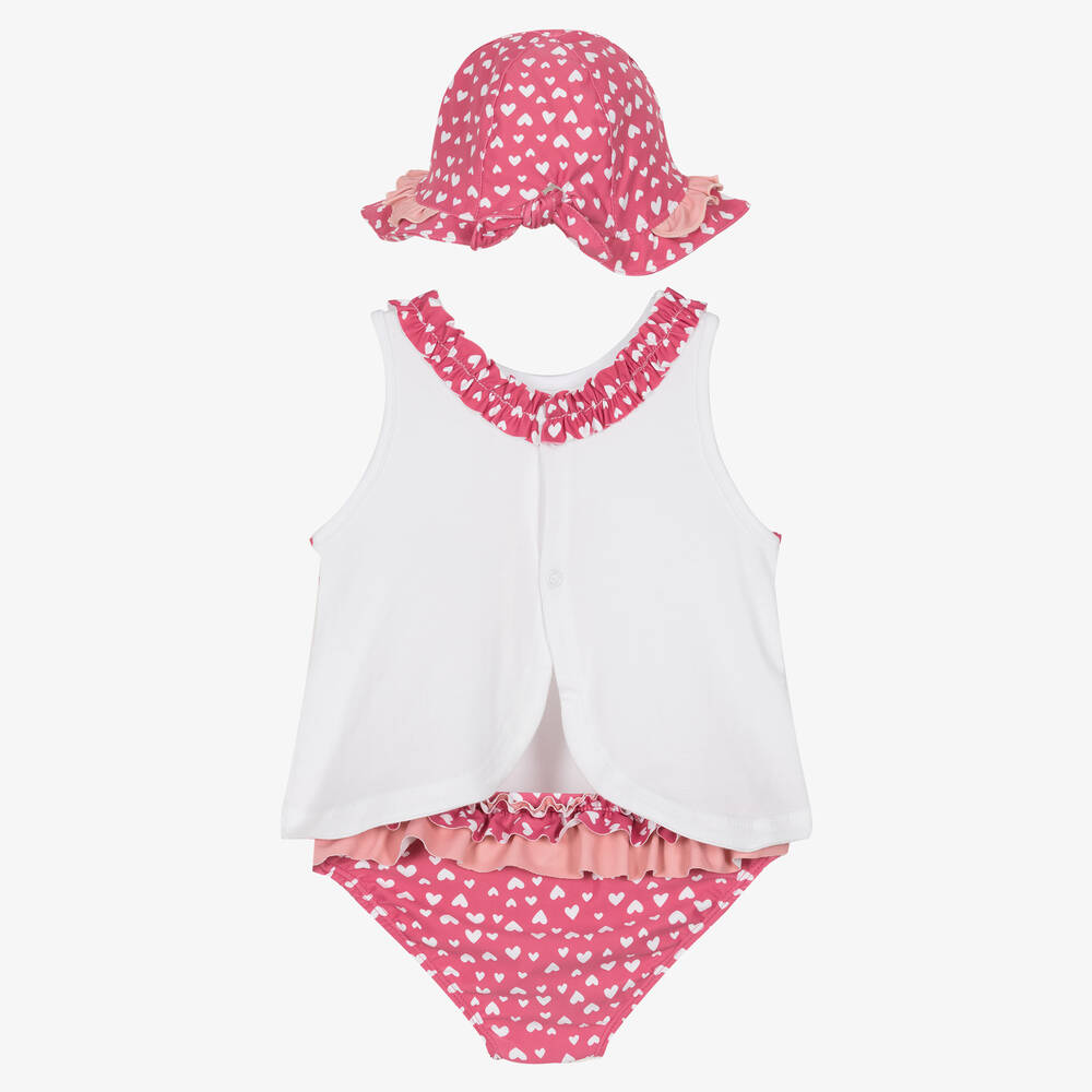 Mayoral-Baby Girls Pink Heart Beach Set | Childrensalon Outlet