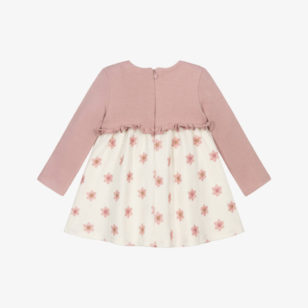 Mayoral Newborn-Baby Girls Pink & Ivory Layered-Look Dress | Childrensalon Outlet