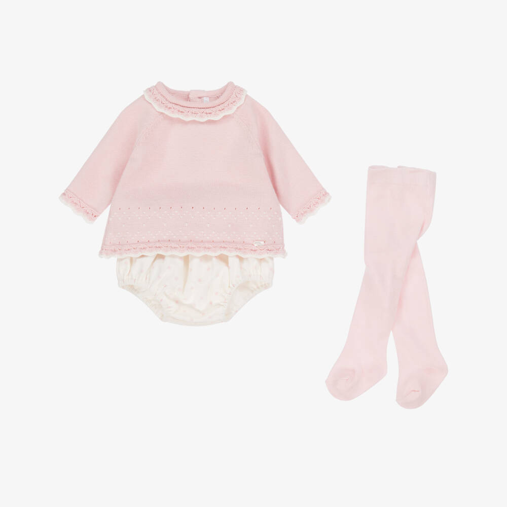 Mayoral Newborn-Baby Girls Pink & Ivory Polka Dot Shorts Set | Childrensalon Outlet