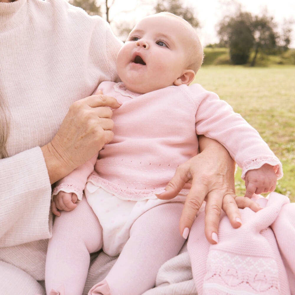 Mayoral Newborn-Baby Girls Pink & Ivory Polka Dot Shorts Set | Childrensalon Outlet