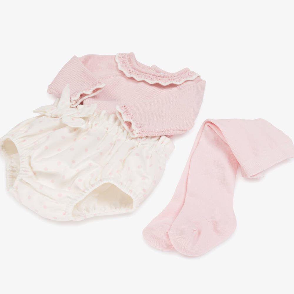 Mayoral Newborn-Baby Girls Pink & Ivory Polka Dot Shorts Set | Childrensalon Outlet