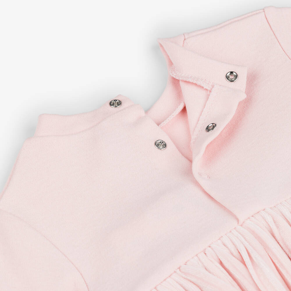 Mayoral Newborn-Baby Girls Pink Jersey & Velvet Pleated Dress | Childrensalon Outlet