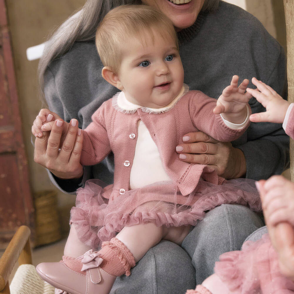 Mayoral Newborn-Baby Girls Pink Knit & Tulle Skirt Set | Childrensalon Outlet