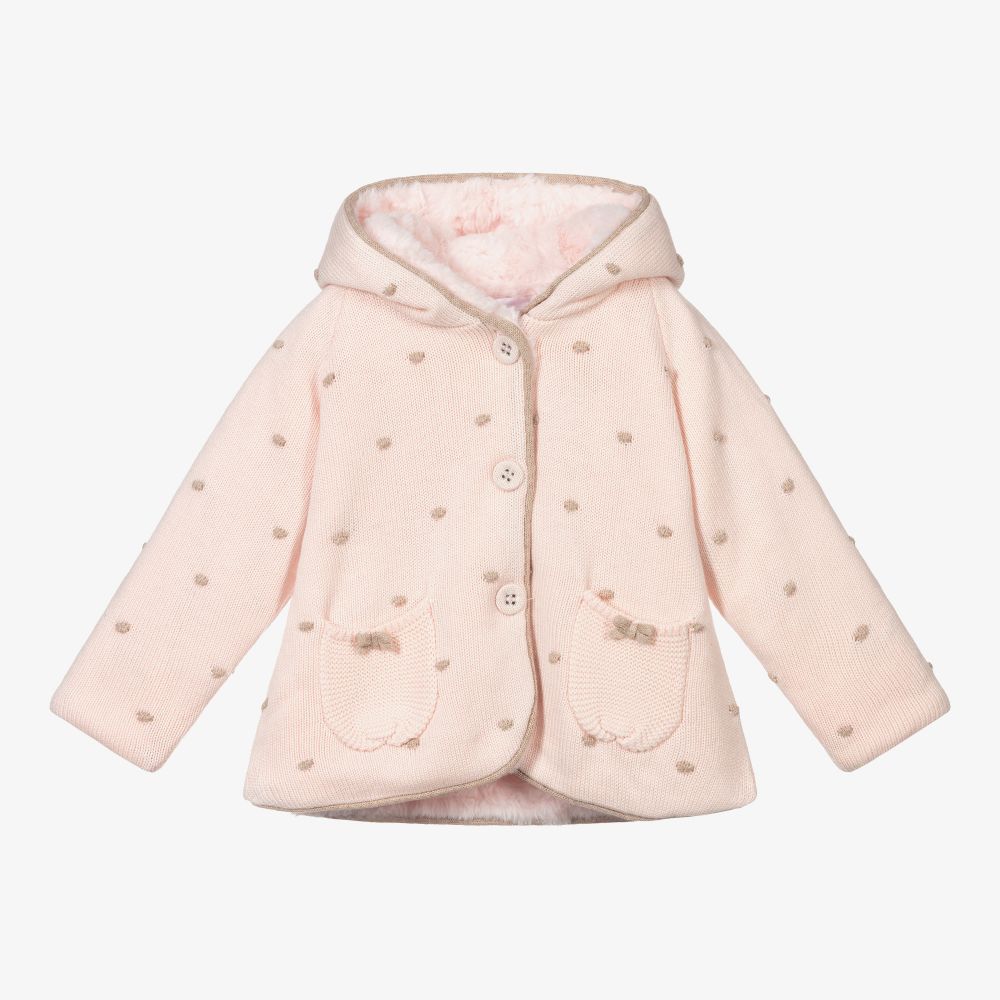 Mayoral Newborn - Baby Girls Pink Knitted Coat | Childrensalon