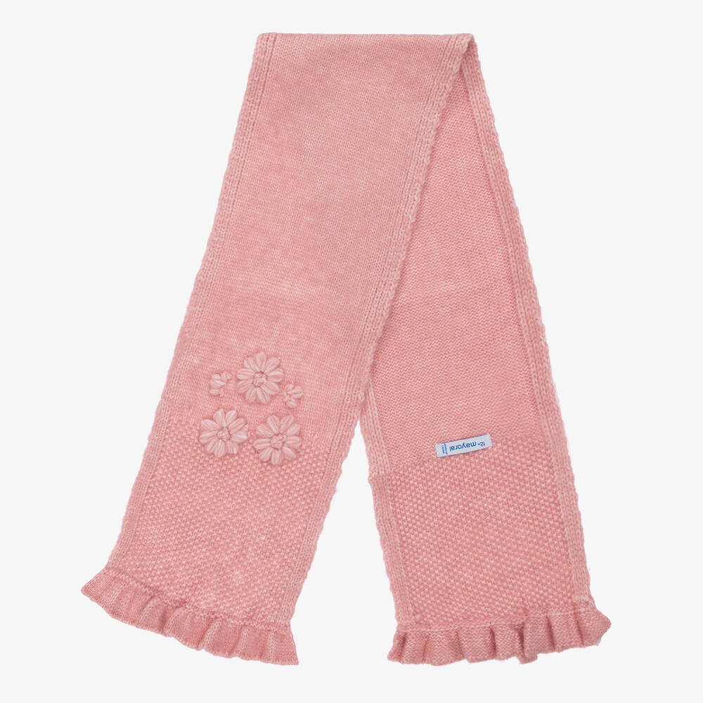 Mayoral-Baby Girls Pink Knitted Hat Set | Childrensalon Outlet