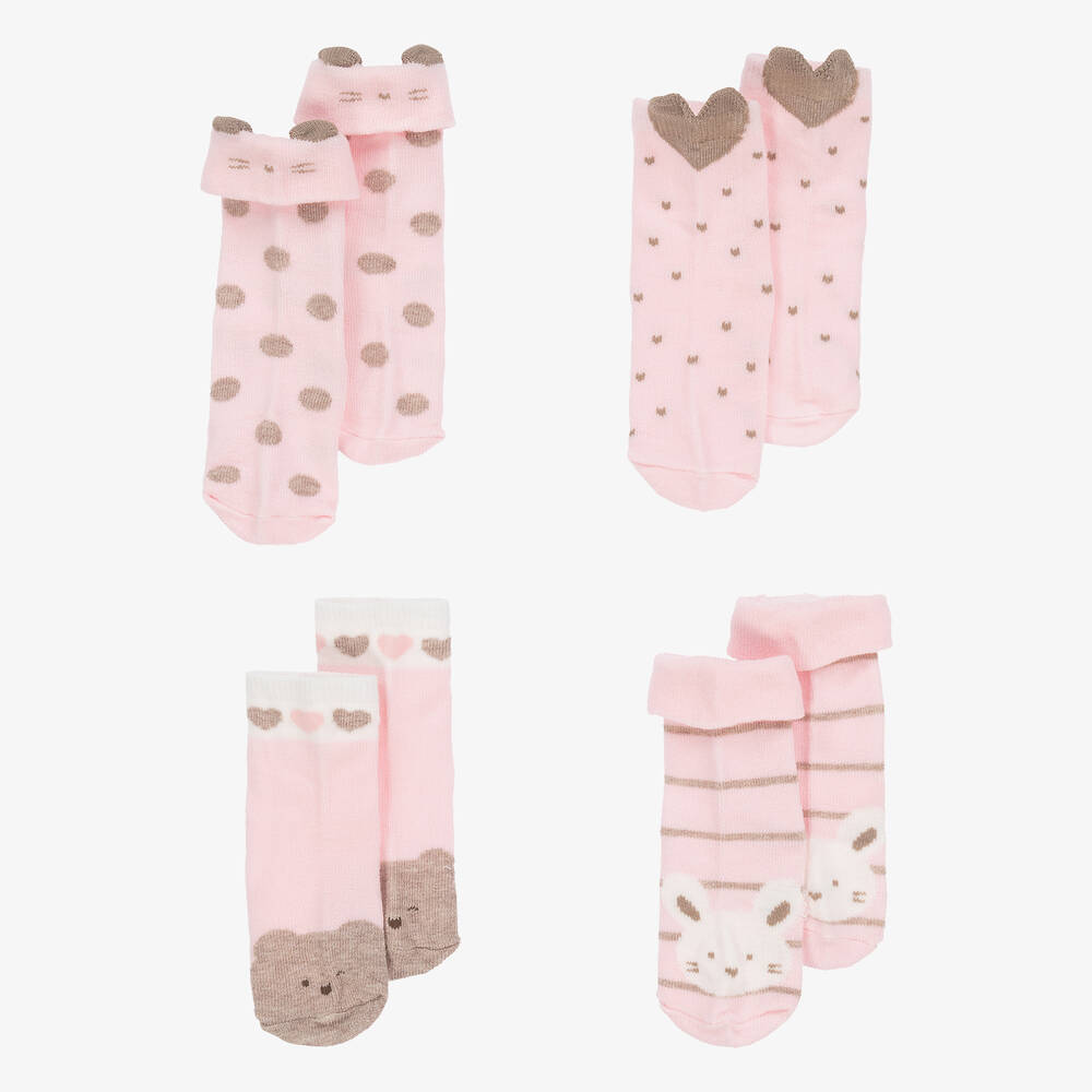 Mayoral-Розовые вязаные носки (4пары) | Childrensalon Outlet