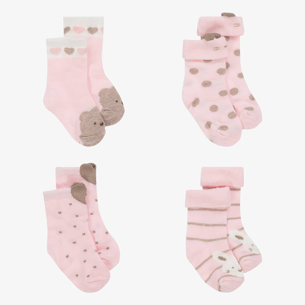 Mayoral - Rosa Stricksocken für weibliche Babys (4er-Pack) | Childrensalon