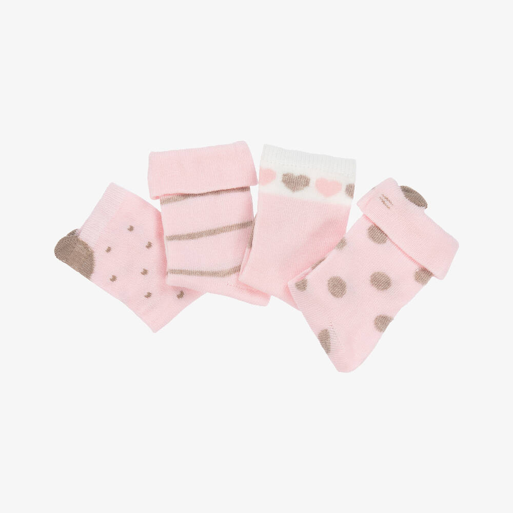Mayoral-Розовые вязаные носки (4пары) | Childrensalon Outlet