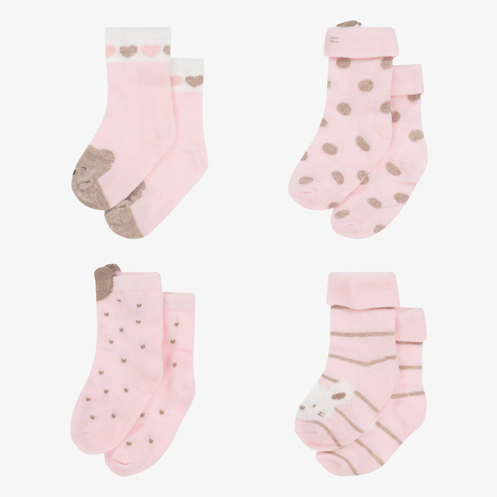Mayoral-Розовые вязаные носки (4пары) | Childrensalon Outlet