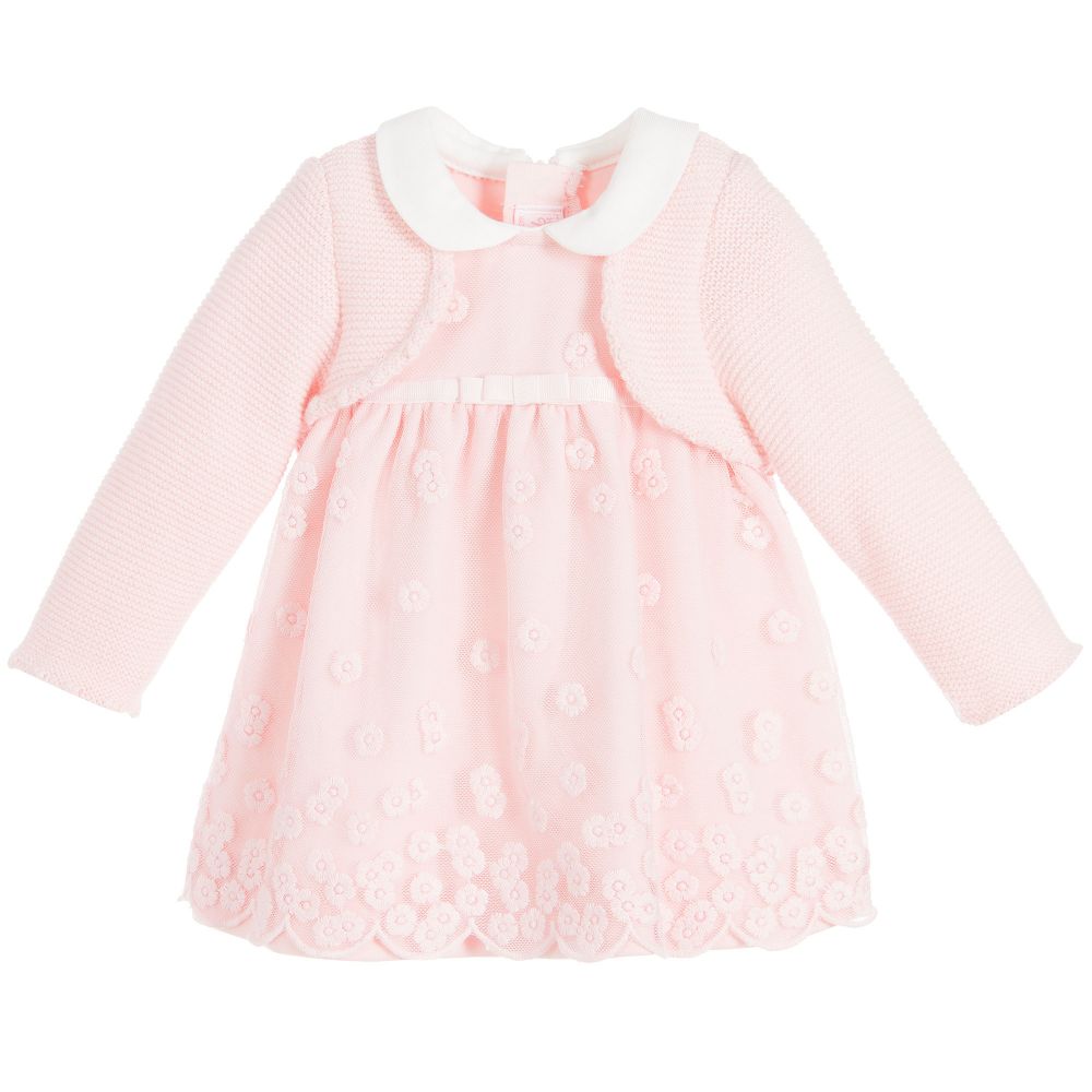 Mayoral Newborn - Baby Girls Pink Layered Dress | Childrensalon