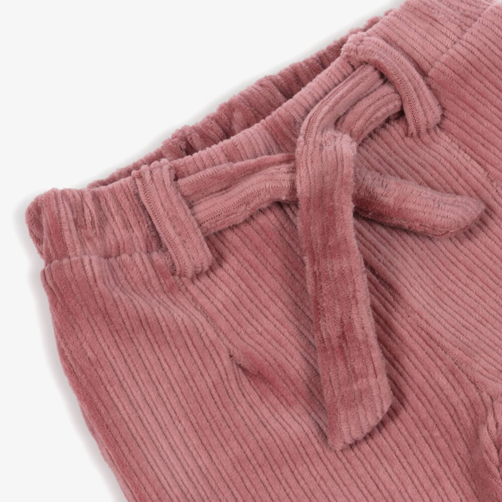 Mayoral Newborn-Baby Girls Pink Ribbed Velour Trousers | Childrensalon Outlet