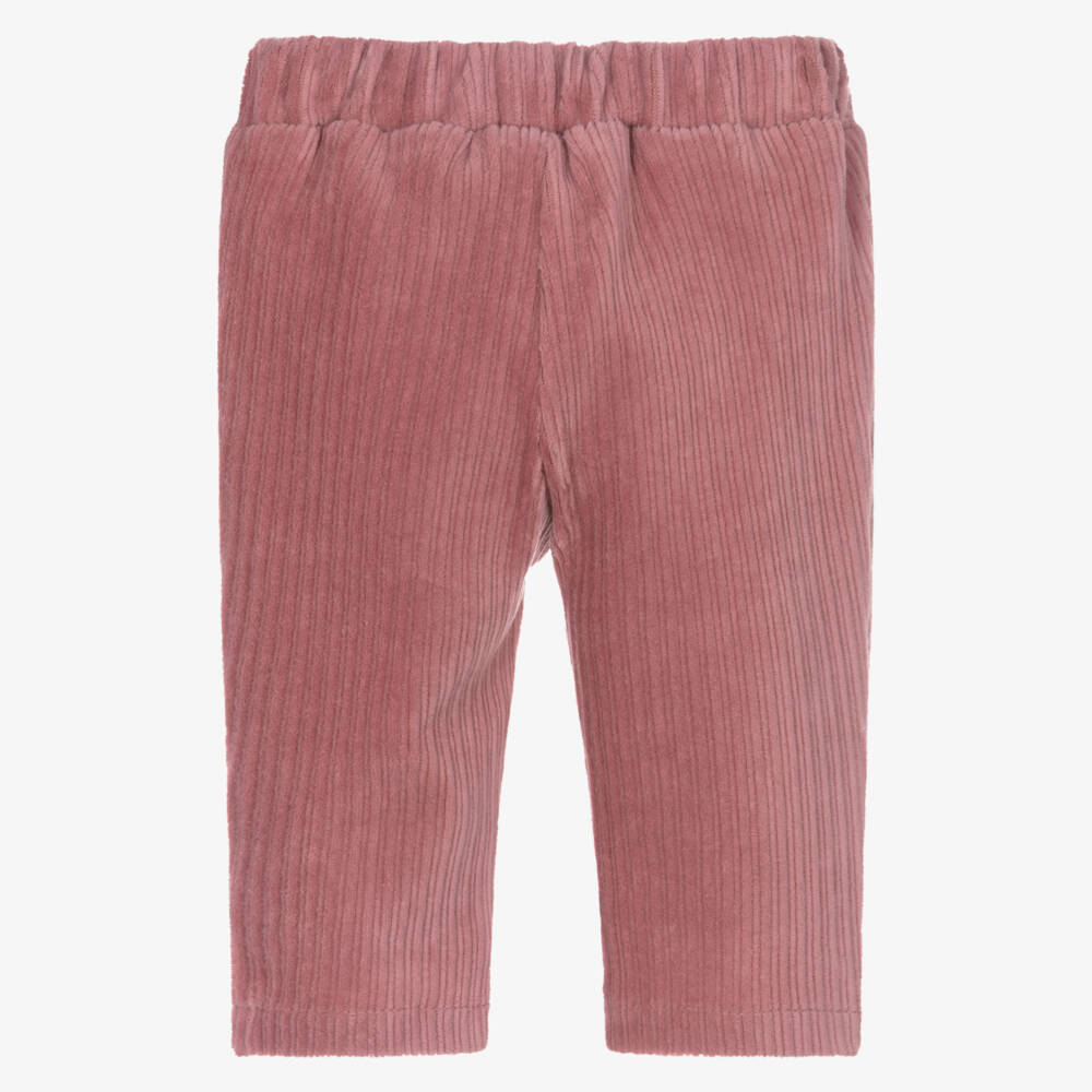 Mayoral Newborn-Baby Girls Pink Ribbed Velour Trousers | Childrensalon Outlet